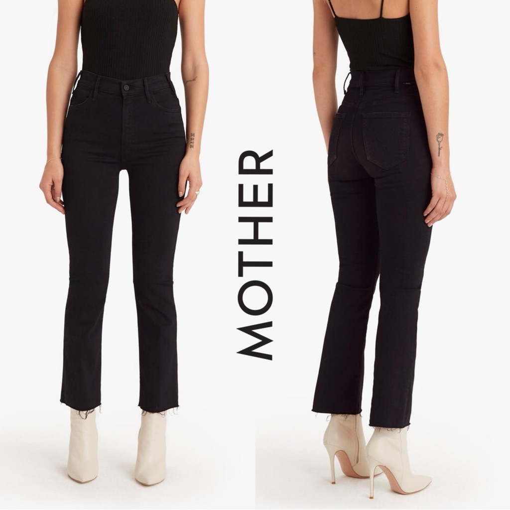 Mother Black Boot Cut Jeans